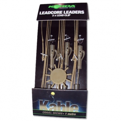 KORDA Leadcore Leader Hybrid Lead Clip Gravel 3pack