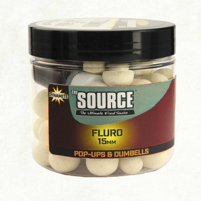 DYNAMITE BAITS Source White Fluro 15mm pop ups