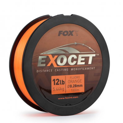 FOX Exocet Fluoro Orange Mono 0.26mm 10lb / 4.9kg (1000m)