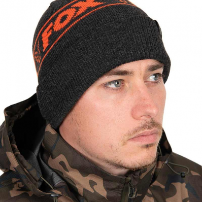 Fox Collection Beanie Hat - Black & Orange