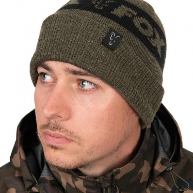 Fox Collection Beanie Hat - Green & Black