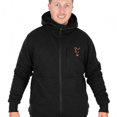 Fox Collection Sherpa Jacket Black & Orange