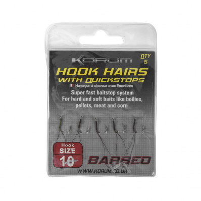 Hook Hairs With Quickstops Barbed Size 10